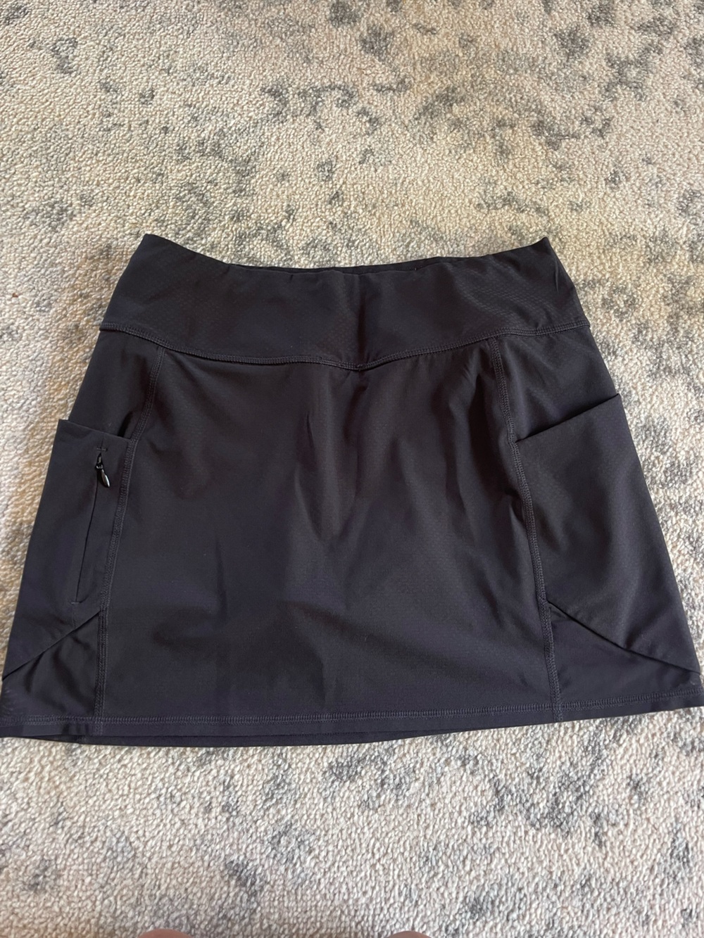 Athleta Black Athletic Skort with Zip Pocket
